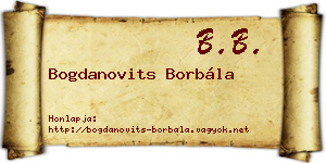 Bogdanovits Borbála névjegykártya