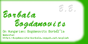 borbala bogdanovits business card